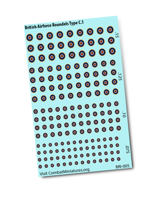 British Airforce Roundel Type C.1 Water Slide Decals