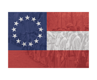 Confederate States of America Flag with Image Combat Label