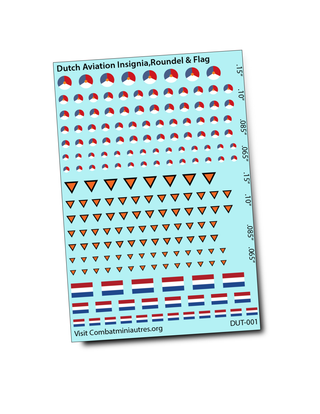 Dutch Aviation Insignia, Roundel & Flag  Waterslide Decals