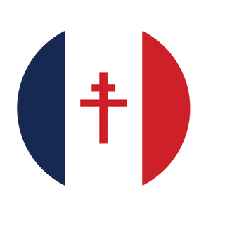 3.5 Round WW2 Free France Combat Label