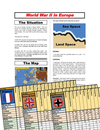 World War II in Europe 3rd Edition Set Up Charts & Rule Book Download