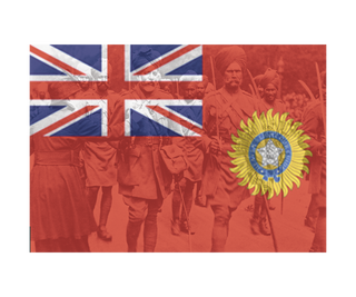 Union Jack with Star of India National Flag with Image Combat Label