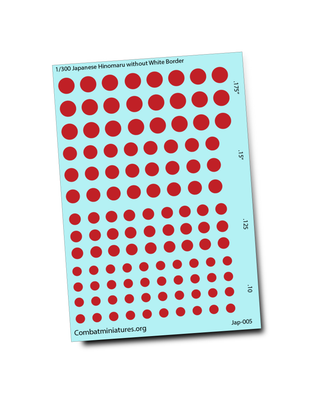 1/300 Japanese Aircraft Hinomaru Water Slide Decals