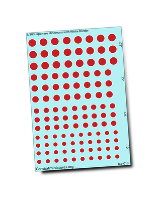 1/300 Japanese Aircraft Hinomaru with Boarder Water Slide Decals