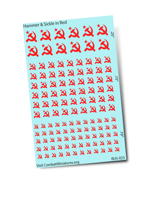 Soviet Hammer & Sickle in Red Water Slide Decals