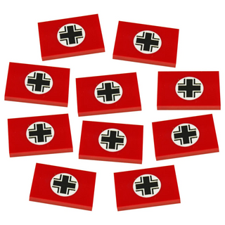 Acrylic German Vehicle Drap Flag in Red Token (x10)