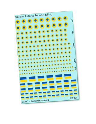 Ukraine Airforce Roundel & Flag Water Slide Decal
