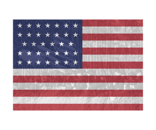 United States of American Flag with Image 1861-1863 Combat Label