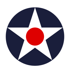 3.5 Round US Airforce Roundel with Red Dot Combat Label