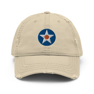 US Airforce Roundel Star with Red Dot Distressed Dad Hat