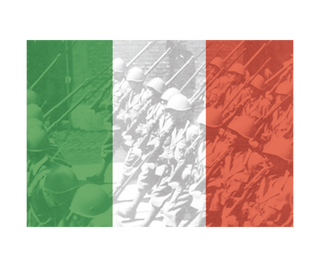 Itay National Flag with Image Combat Label