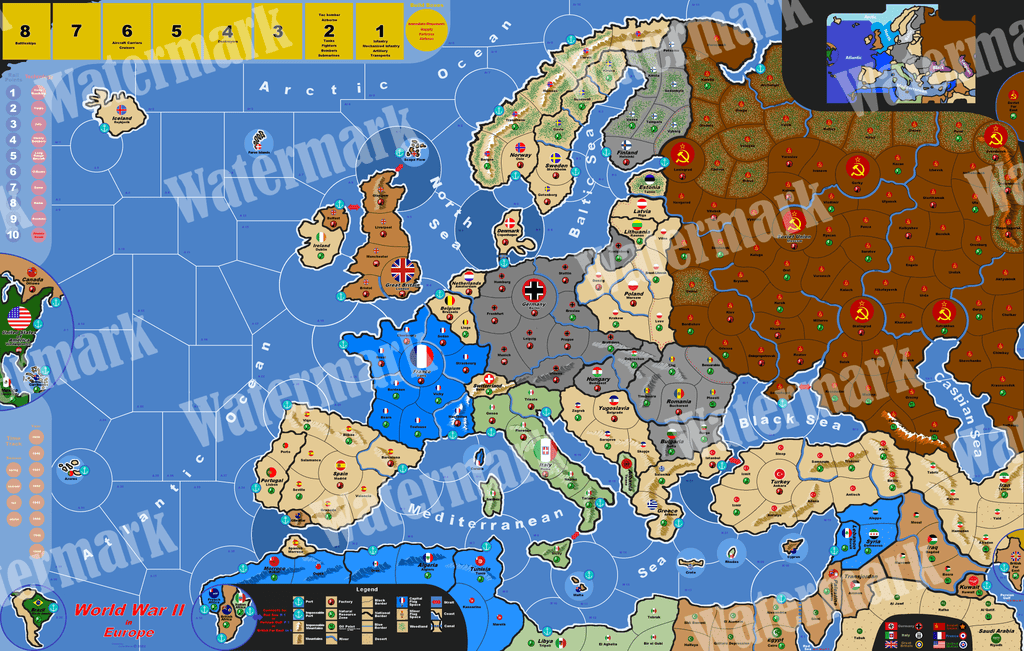 World War II in Europe Map 3rd Edition - Combat Miniatures