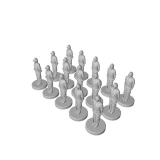 1/72 3D Printed Japanese Infantry with Cap (x15)