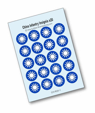 Axis & Allies Chinese Roundel Infantry Base Water Slide Decal