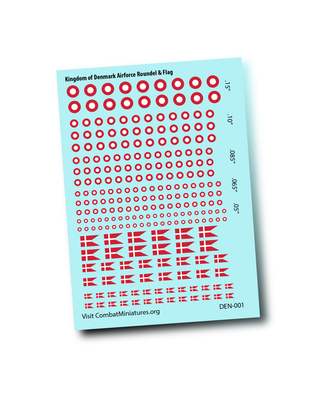 1/300-1/600 Kingdom of Denmark Roundel & Flag Water Slide Decals