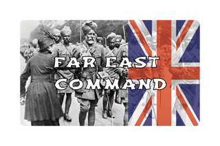 3.5" x 5.5 Far East Command Combat Label with Title (2 Variations)