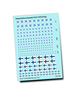 1/300-1/600 Finland Airforce Roundel (1934-1945) & Flag Water Slide Decals
