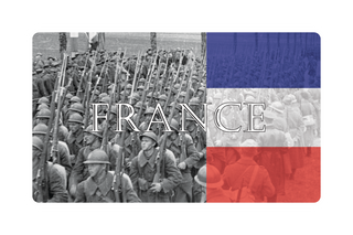 3.5" x 5.5" French Combat Label with Flag & Title
