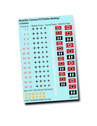 1/300-1/600 WW2 German Armor Markings Water Slide Decals