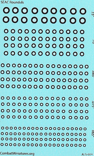 1/300-1/600 South East Asia Command Aircraft Roundels Water Slide Decals