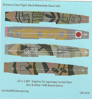 Custom Japanese Shinano Class Carrier Flight Deck Water Slide Decals (x4)