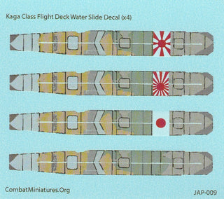 Custom Japanese Kaga Class Carrier Flight Deck Water Slide Decals (x4)