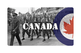 3.5x5.5" Canadian Combat Label with Roundel & Title