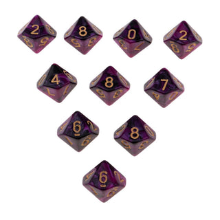 10pcs Double-colors D10 Multi-sided Dice Set