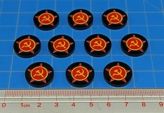 WWII Acrylic Faction Tokens, Soviet Union Communist Symbol (x10)