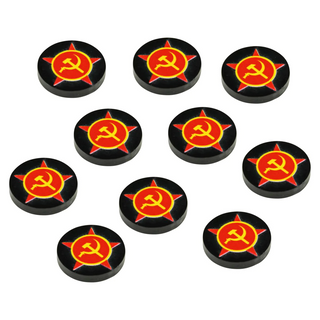 WWII Acrylic Faction Tokens, Soviet Union Communist Symbol (x10)