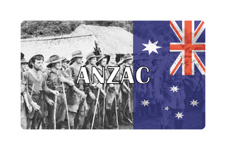 3.5" x 5.5 ANZAC Combat Label with Flag