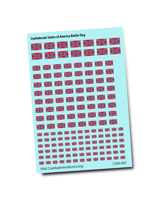 1/285 Confederate States of America Battle Flag Water Slide Decals