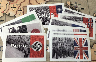 World War 2 Organizational Combat Label Set with Flags