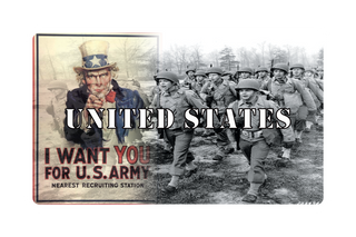 WW2 US Combat Label with Poster & Name