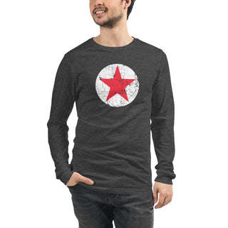 Distressed Red Star Unisex Long Sleeve Tee