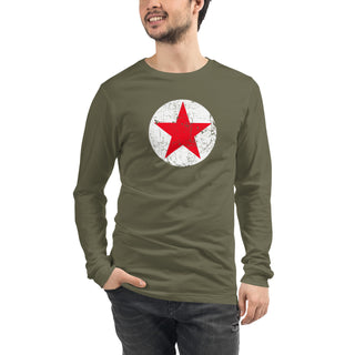 Distressed Red Star Unisex Long Sleeve Tee