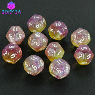 10pc 12 - Sided Polyhedral Dice Set - Combat Miniatures