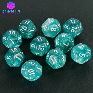 10pc 12 - Sided Polyhedral Dice Set - Combat Miniatures