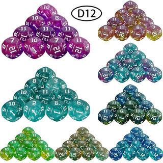 10pc 12 - Sided Polyhedral Dice Set - Combat Miniatures