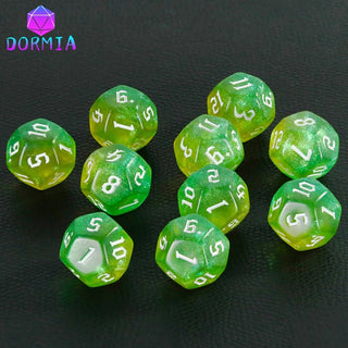 10pc 12 - Sided Polyhedral Dice Set - Combat Miniatures
