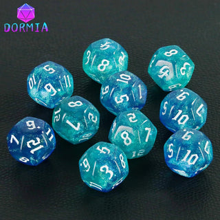 10pc 12 - Sided Polyhedral Dice Set - Combat Miniatures