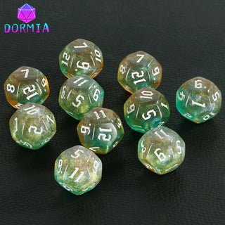 10pc 12 - Sided Polyhedral Dice Set - Combat Miniatures