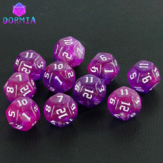 10pc 12 - Sided Polyhedral Dice Set - Combat Miniatures