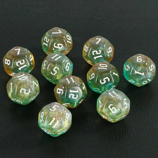 10pc 12 - Sided Polyhedral Dice Set - Combat Miniatures