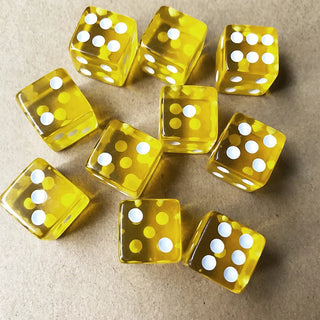 10pcs/pack Acrylic Dice 16mm Square Corner Transparent - Combat Miniatures