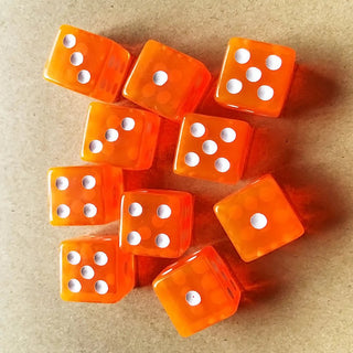 10pcs/pack Acrylic Dice 16mm Square Corner Transparent - Combat Miniatures