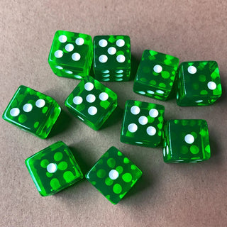 10pcs/pack Acrylic Dice 16mm Square Corner Transparent - Combat Miniatures