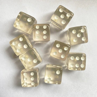 10pcs/pack Acrylic Dice 16mm Square Corner Transparent - Combat Miniatures