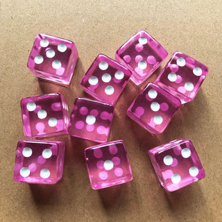 10pcs/pack Acrylic Dice 16mm Square Corner Transparent - Combat Miniatures