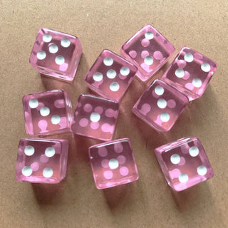 10pcs/pack Acrylic Dice 16mm Square Corner Transparent - Combat Miniatures